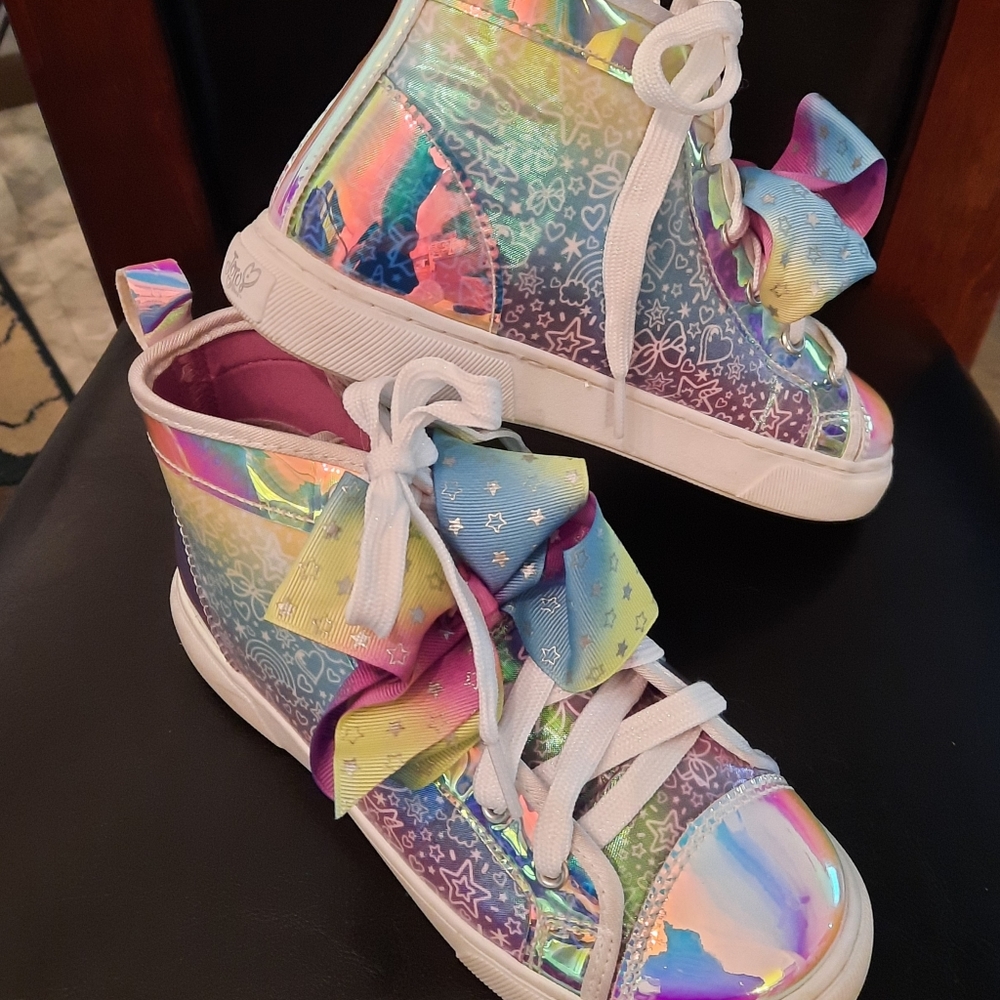 Jojo Siwa bling rainbow High top shoes Youth girls size 3
